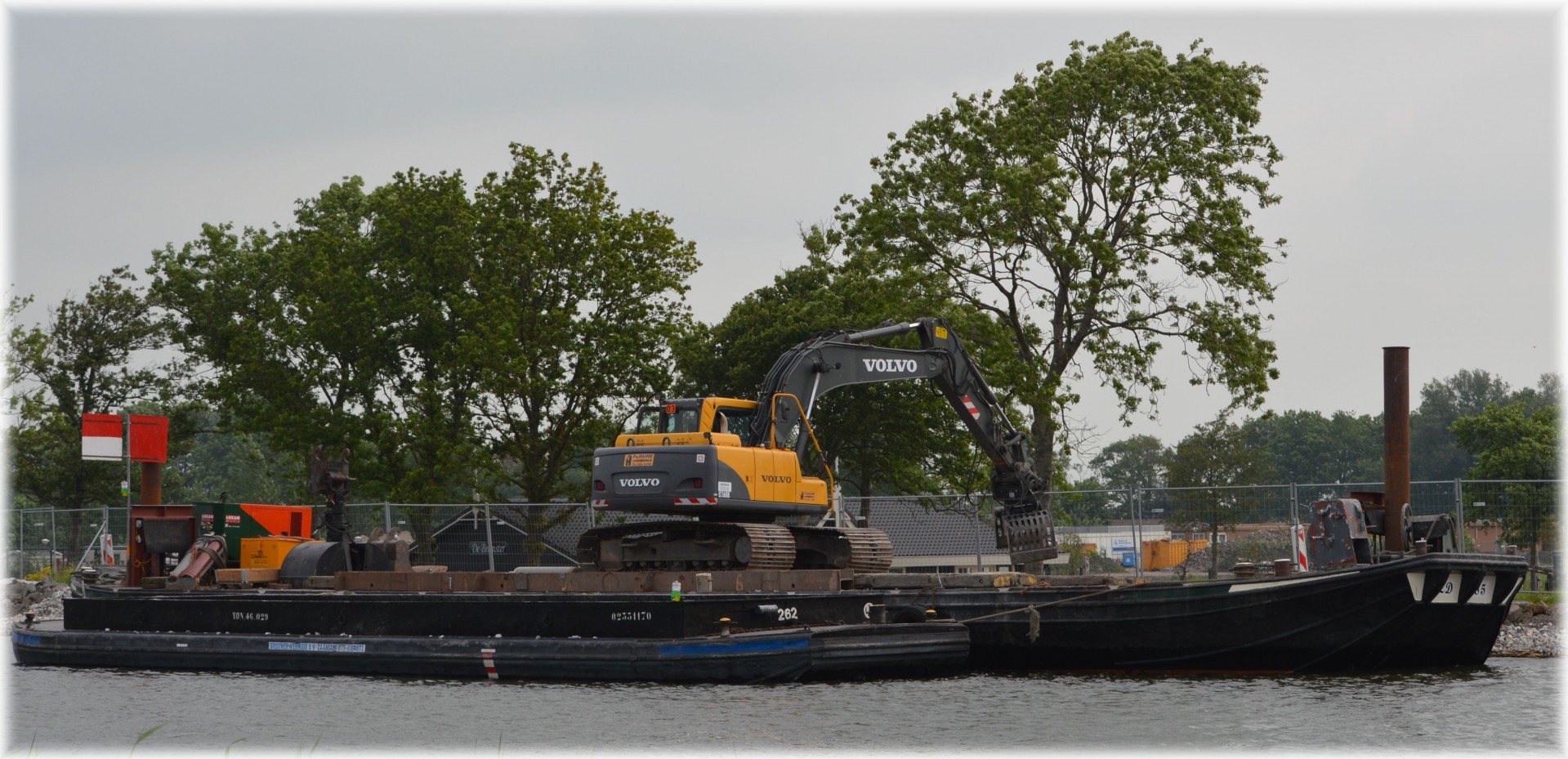 excavator in water